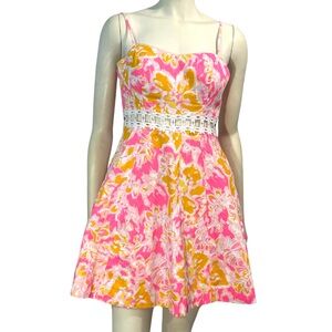 Lilly Pulitzer Pink & Yellow Floral Spaghetti Strap Sundress